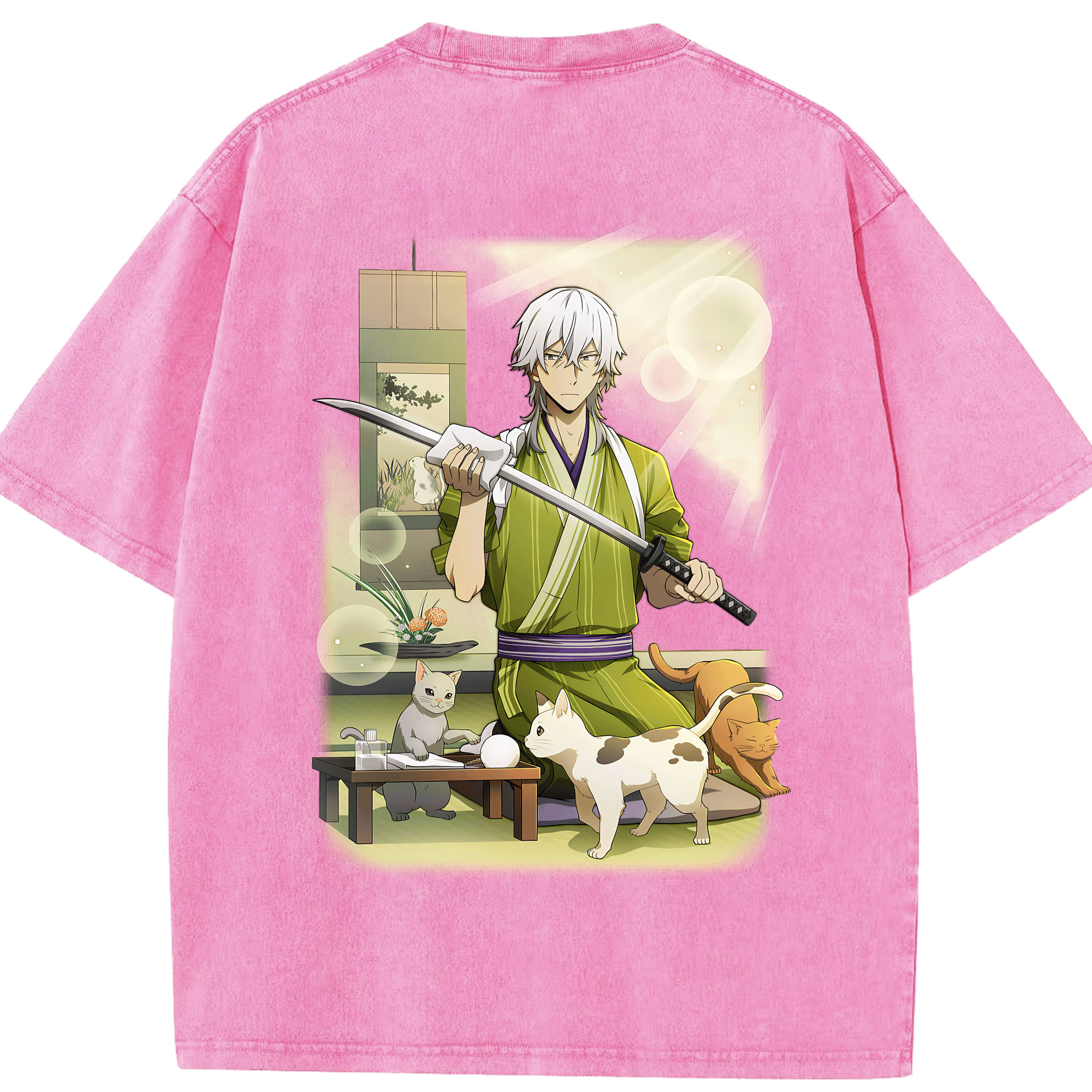 （画像用） 文豪ストレイドッグス Bungo Stray Dogs 綿100% ヴィンテージ風 半袖Tシャツ（背面プリント）